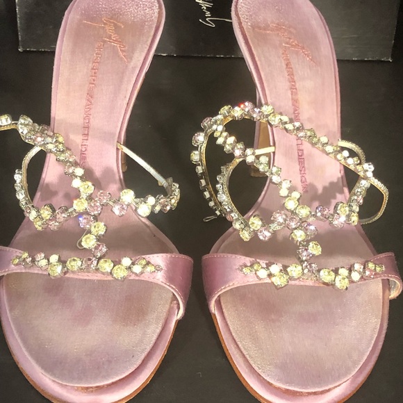 Giuseppe Zanotti lavender color high heels sandals with crystals Sz 8 eu 38 - Picture 12 of 16